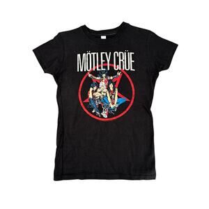 Vintage Y2K Motley Crew Cartoon Pentagram Crew Neck Women's Medium T-Shirt